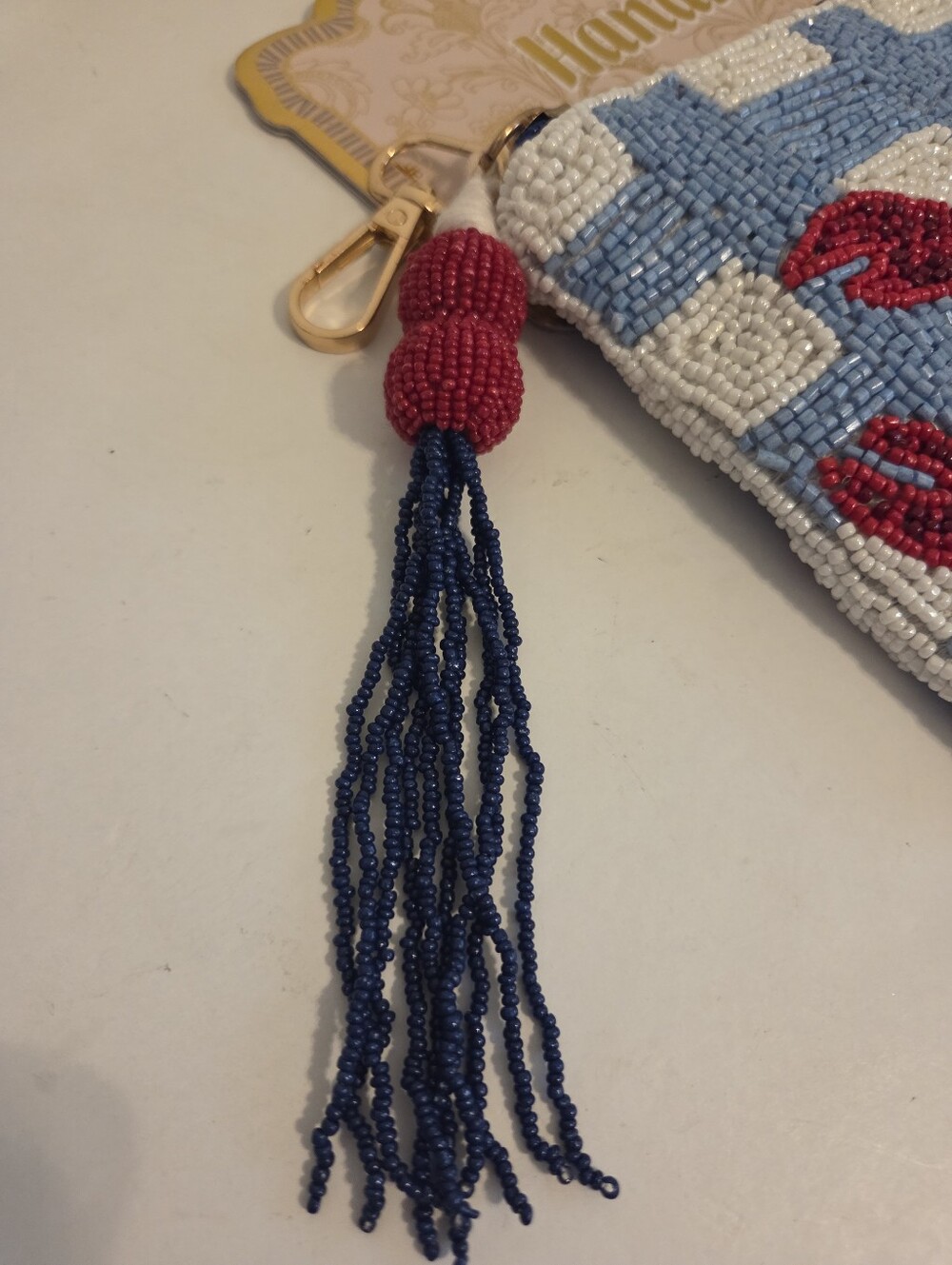 Beaded Lobster Zip Close Coin Purse Clutch Handmade NWT - Picture 4 of 5